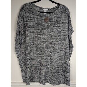 J. Jill Women’s Elliptical Linen Blend Knit Top Sz XL Black White Sleeveless NWT